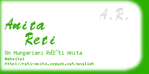 anita reti business card